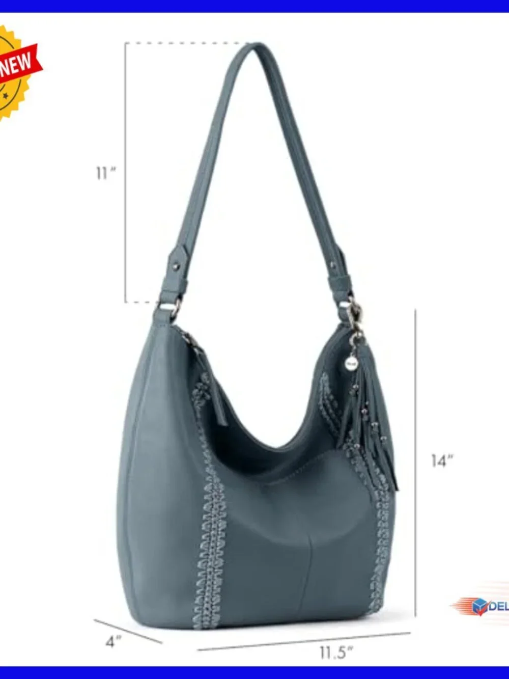 Leather Hobo Bag with Multiple Pockets, Everyday Shoulder Purse